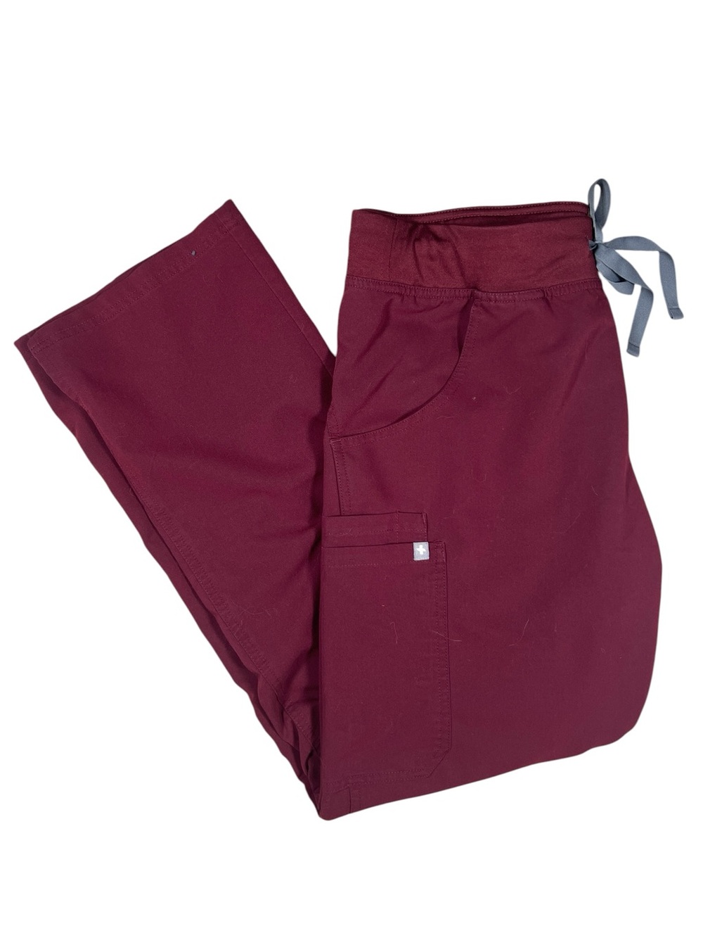 Figs Pants Technical Collection Kade Cargo Womens Medium Burgundy Straight Leg